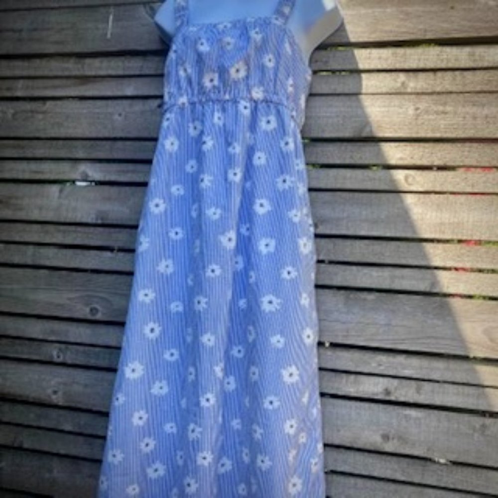FLORAL COTTON MIDI DRESS L - CLOSET CLEAR TO JUNE 30 - FINAL DISCOUNTS!